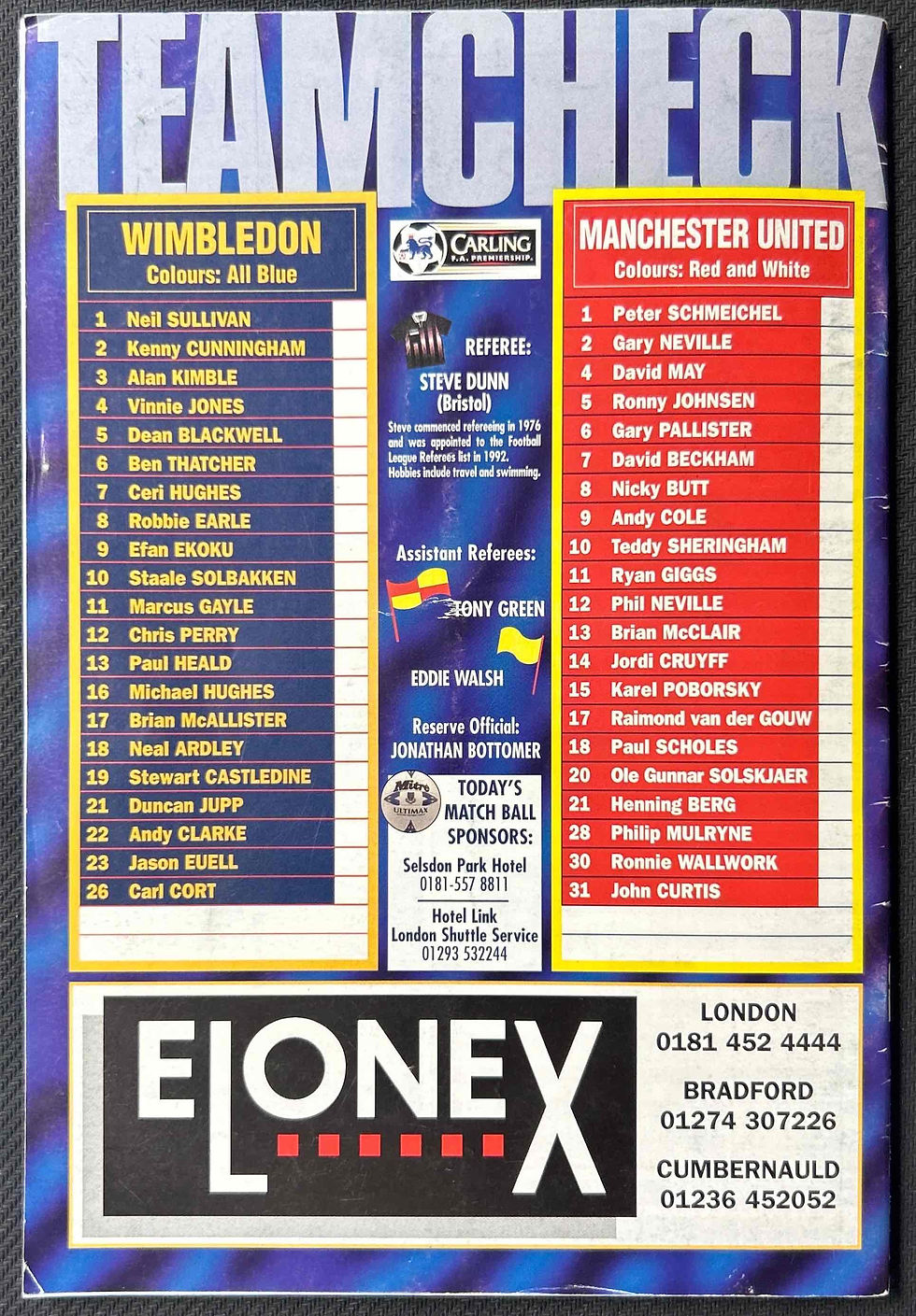 Thumbnail: 1997 Nov 22 Wimbledon V Man United