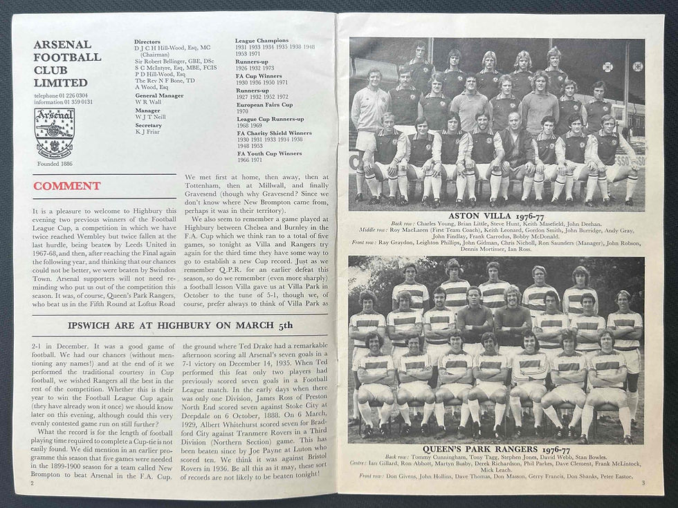 Thumbnail: 1977 Feb 22 Arsenal V QPR