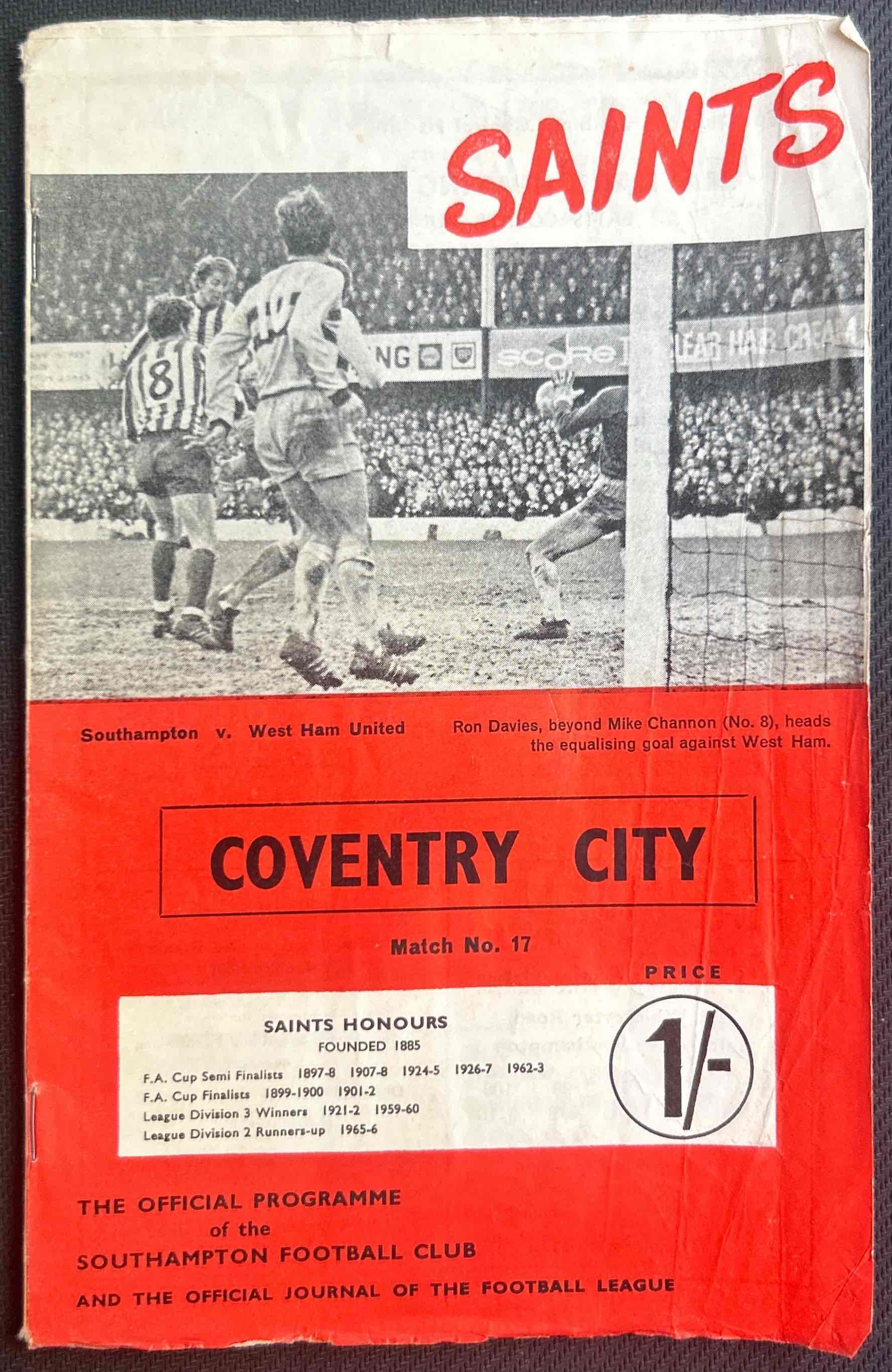 1969 Jan 11 Southampton V Coventry