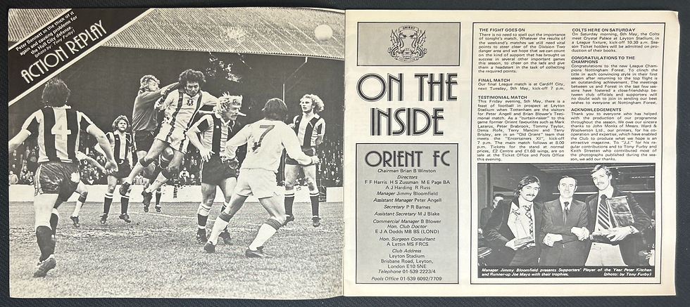 1978 May 2 Leyton Orient V Charlton