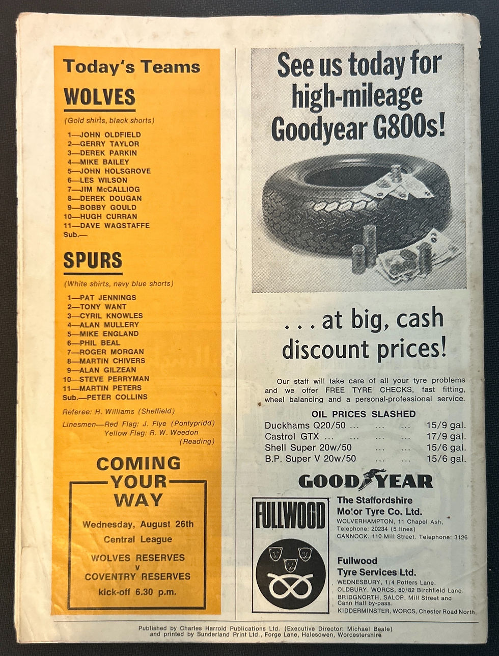 Thumbnail: 1970 Aug 22 Wolverhampton V Tottenham