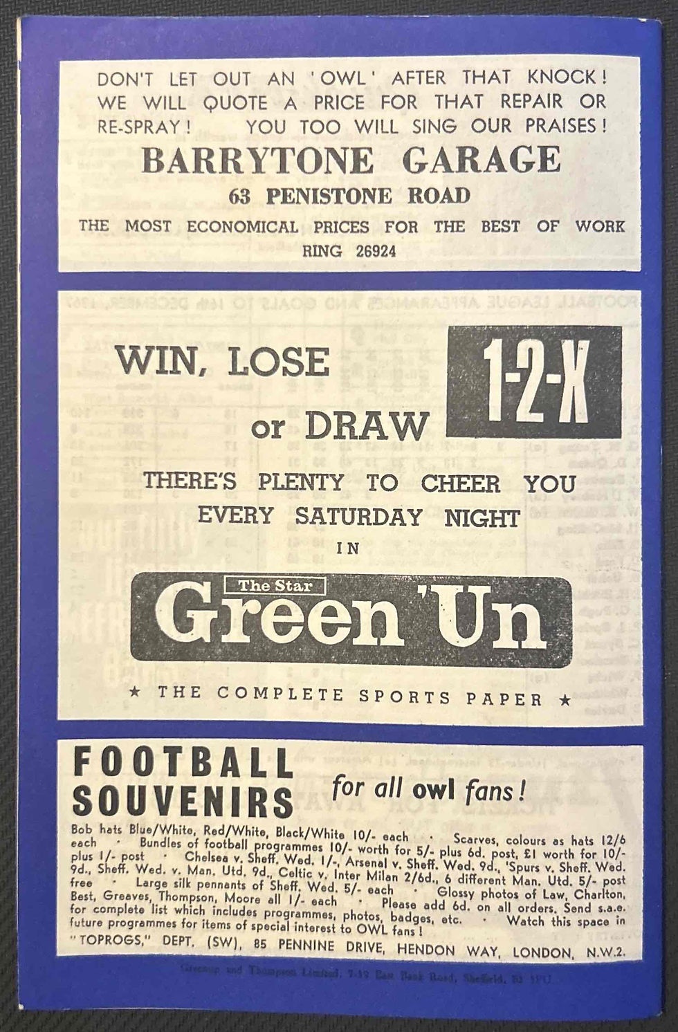 Thumbnail: Sheffield Wednesday Football Programmes
