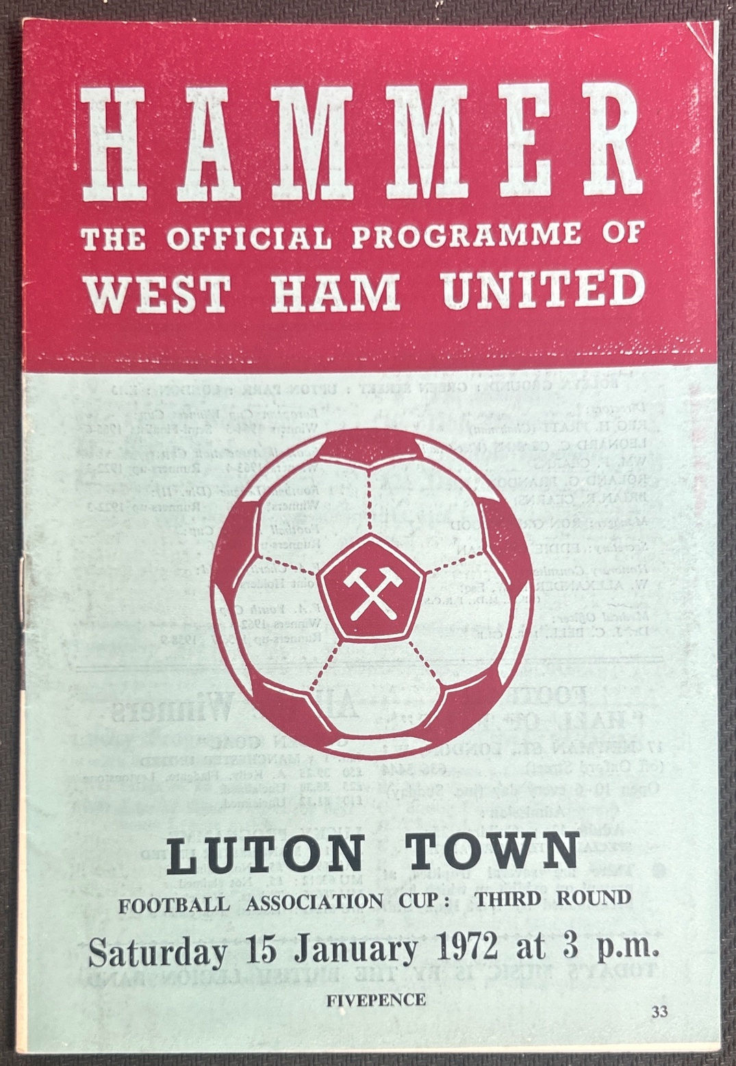 1972 Jan 15 West Ham V Luton