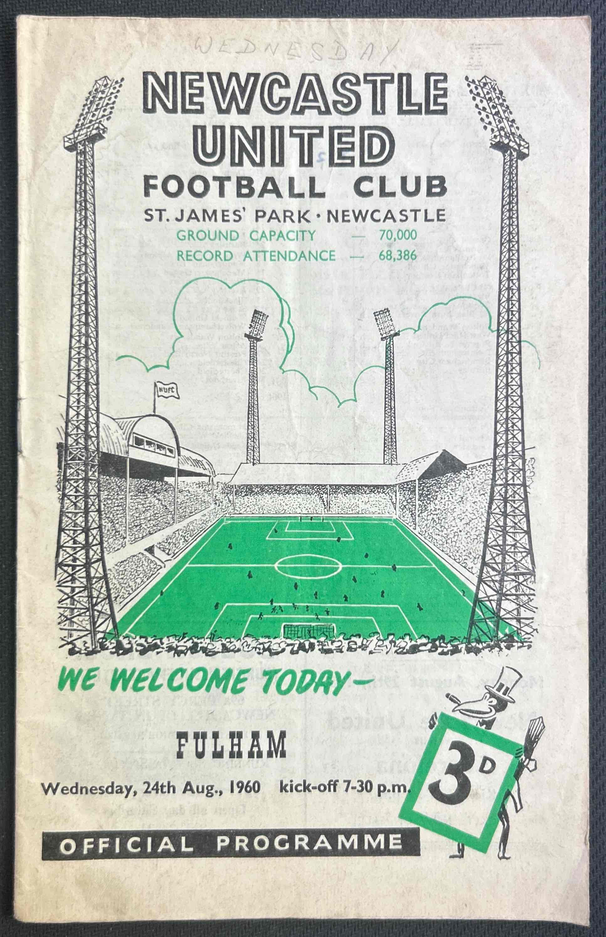 1960 Aug 24 Newcastle V Fulham