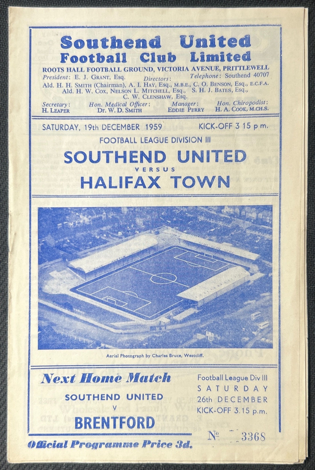 1959 Dec 19 Southend V Halifax