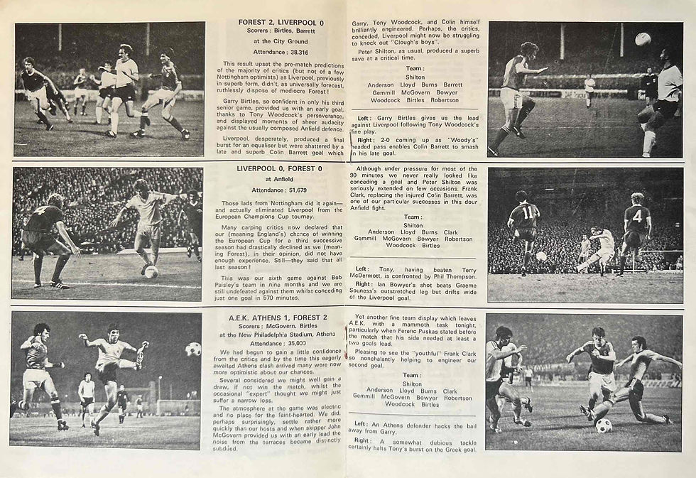 Thumbnail: Nottingham Forest V AEK Athens Football Programme
