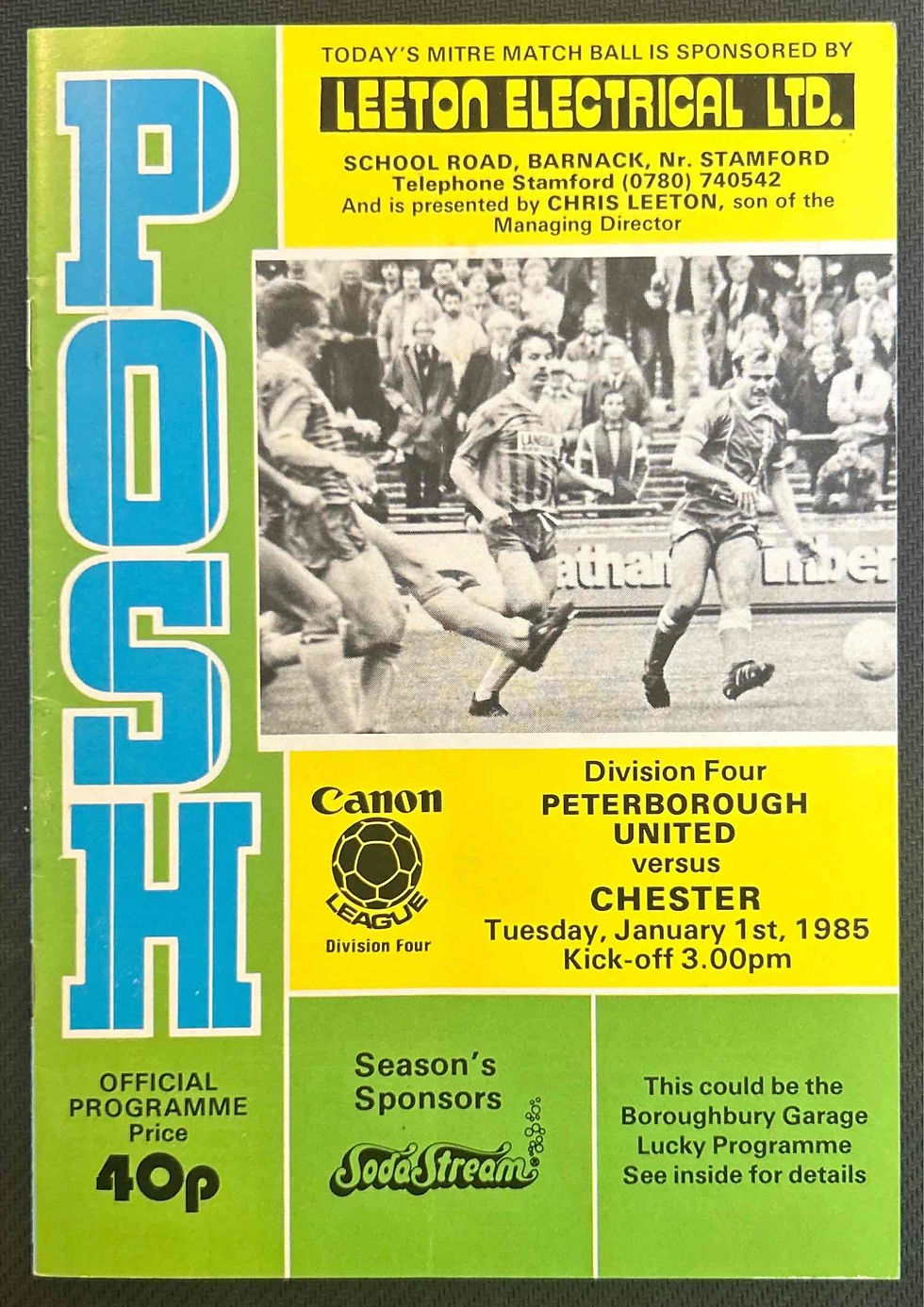 Peterborough V Chester Football Programme