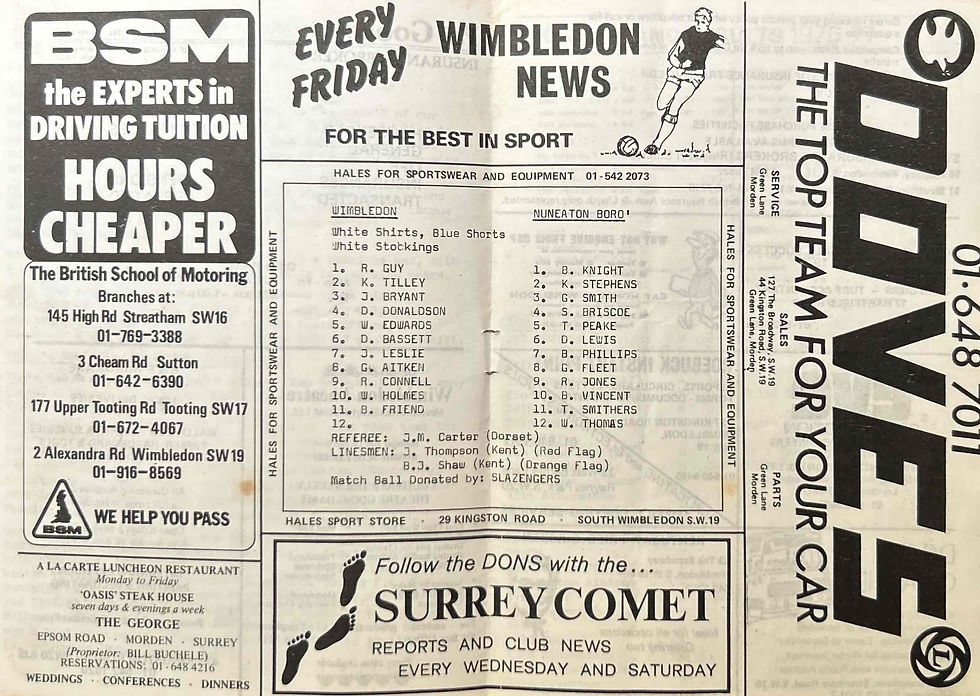 Thumbnail: Wimbledon Football Programme