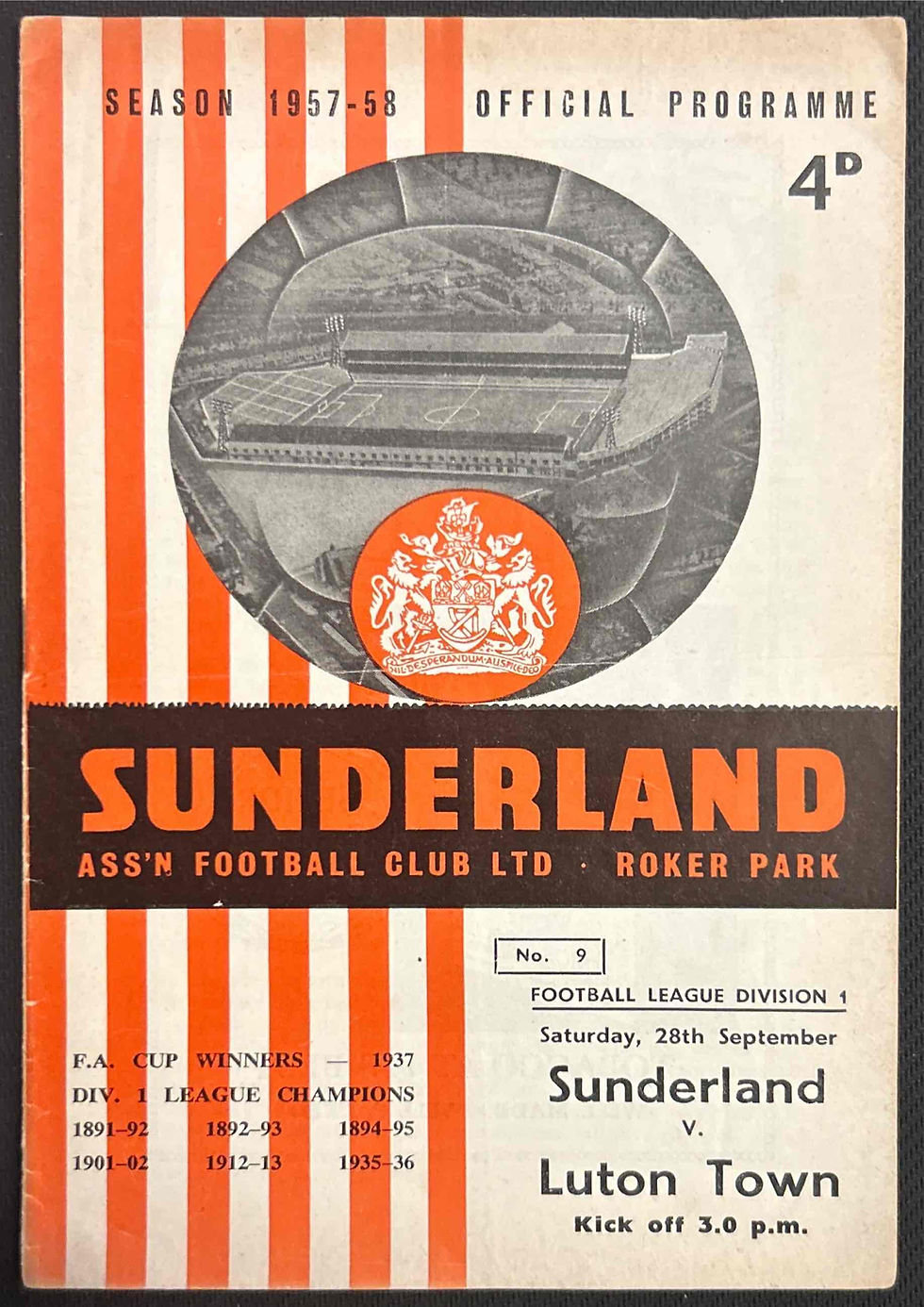 Sunderland Football Programmes