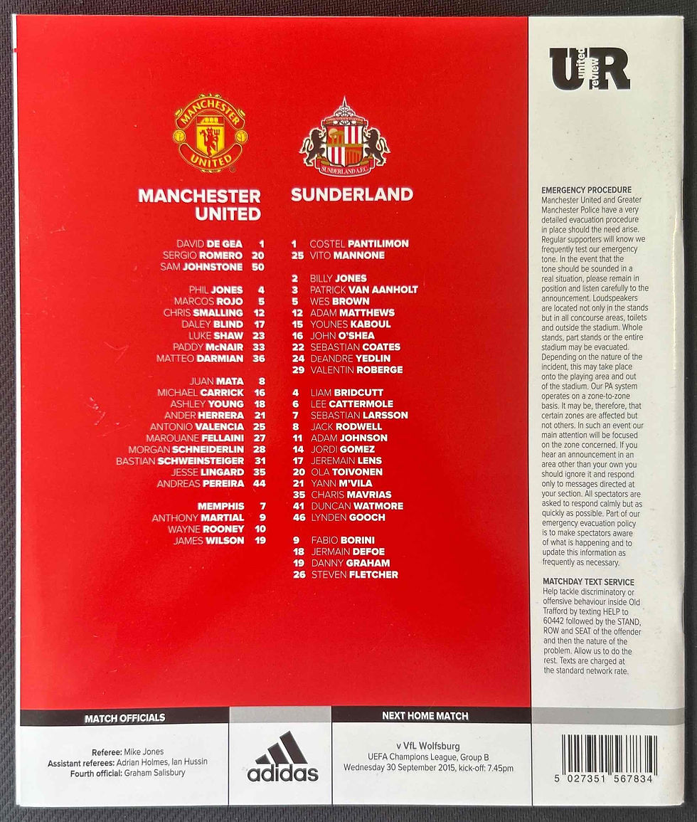 Man United V Sunderland