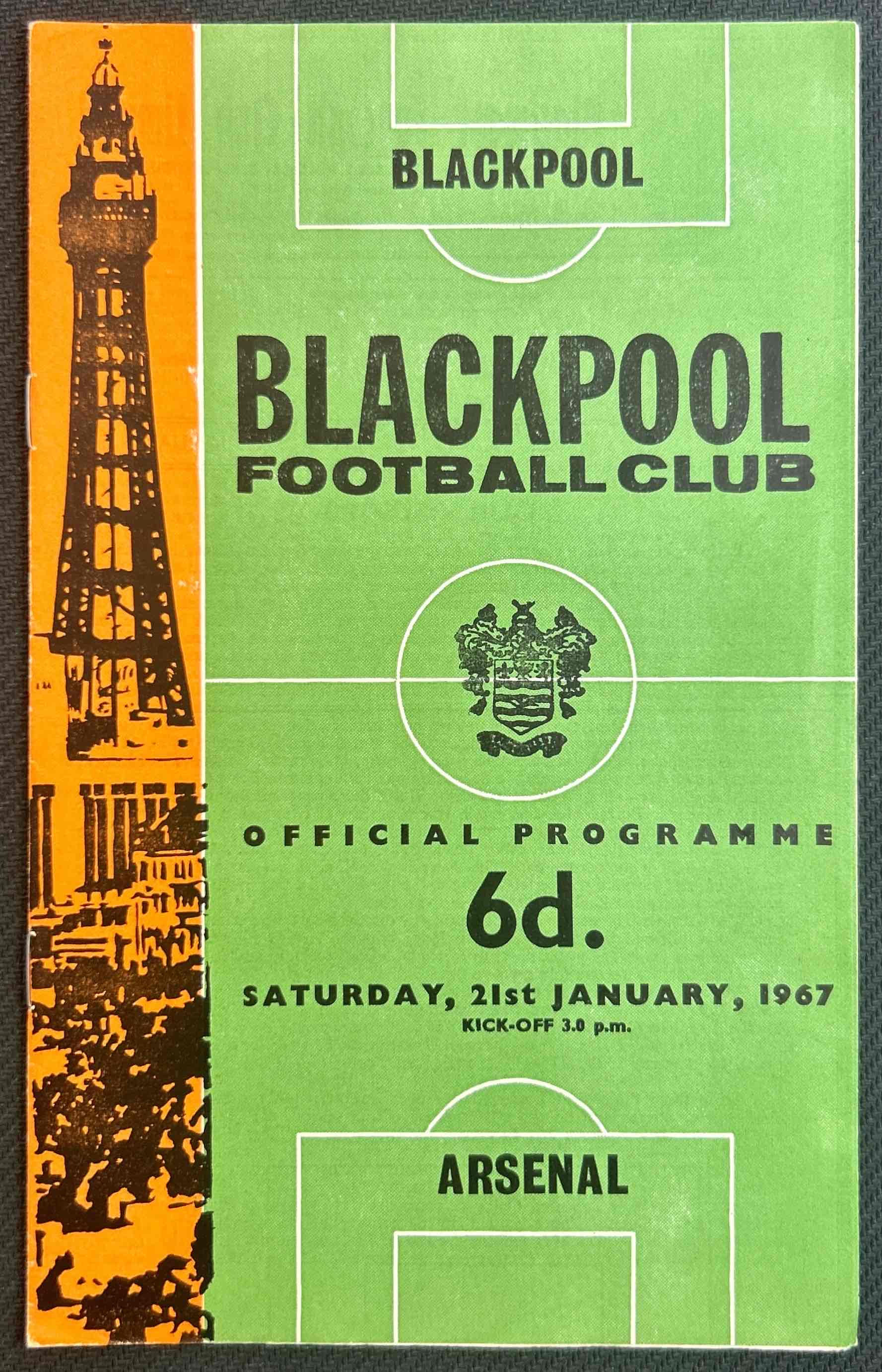 1967 Jan 21 Blackpool V Arsenal