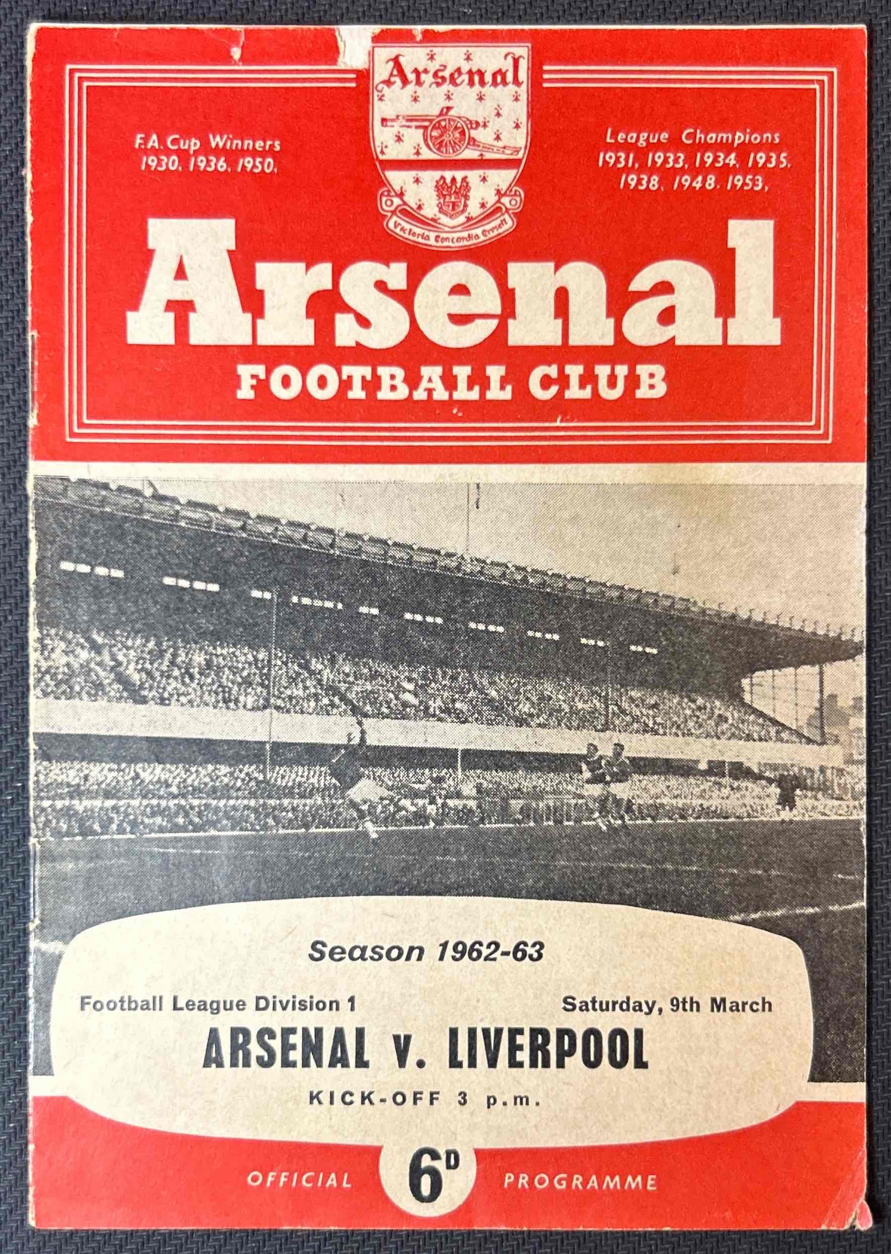 1963 Mar 9 Arsenal V Liverpool