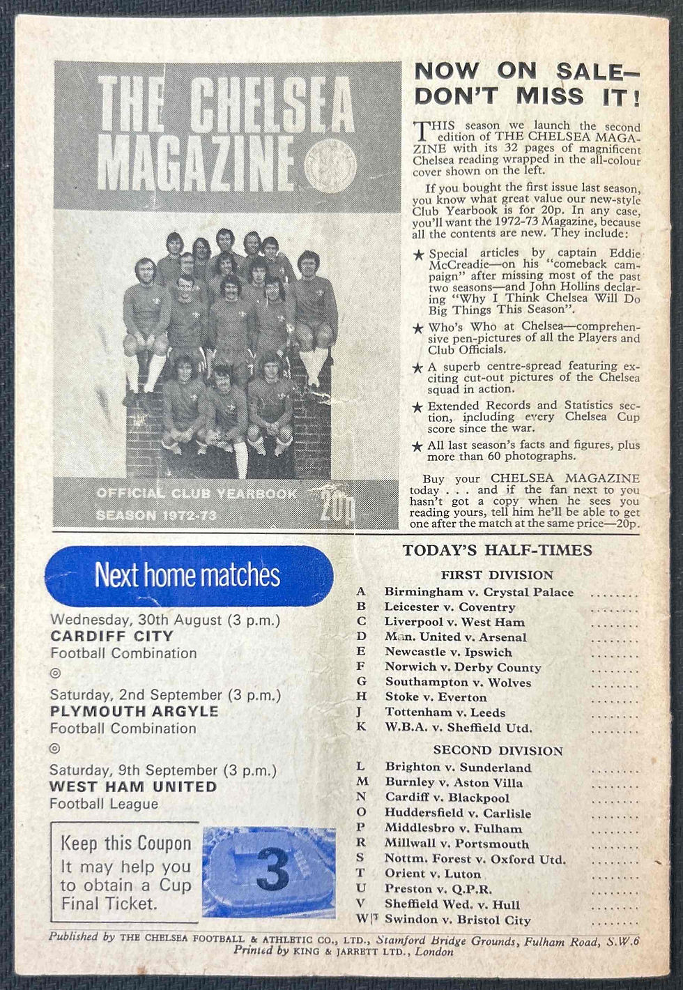 Thumbnail: 1972 Aug 26 Chelsea V Man City