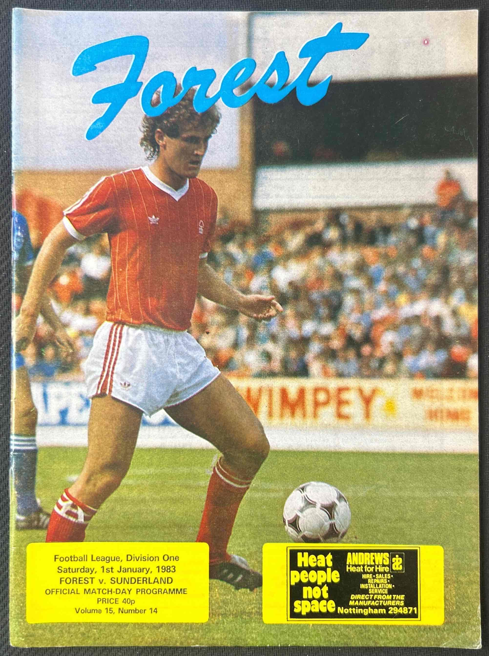1983 Jan 1 Nottingham Forest V Sunderland