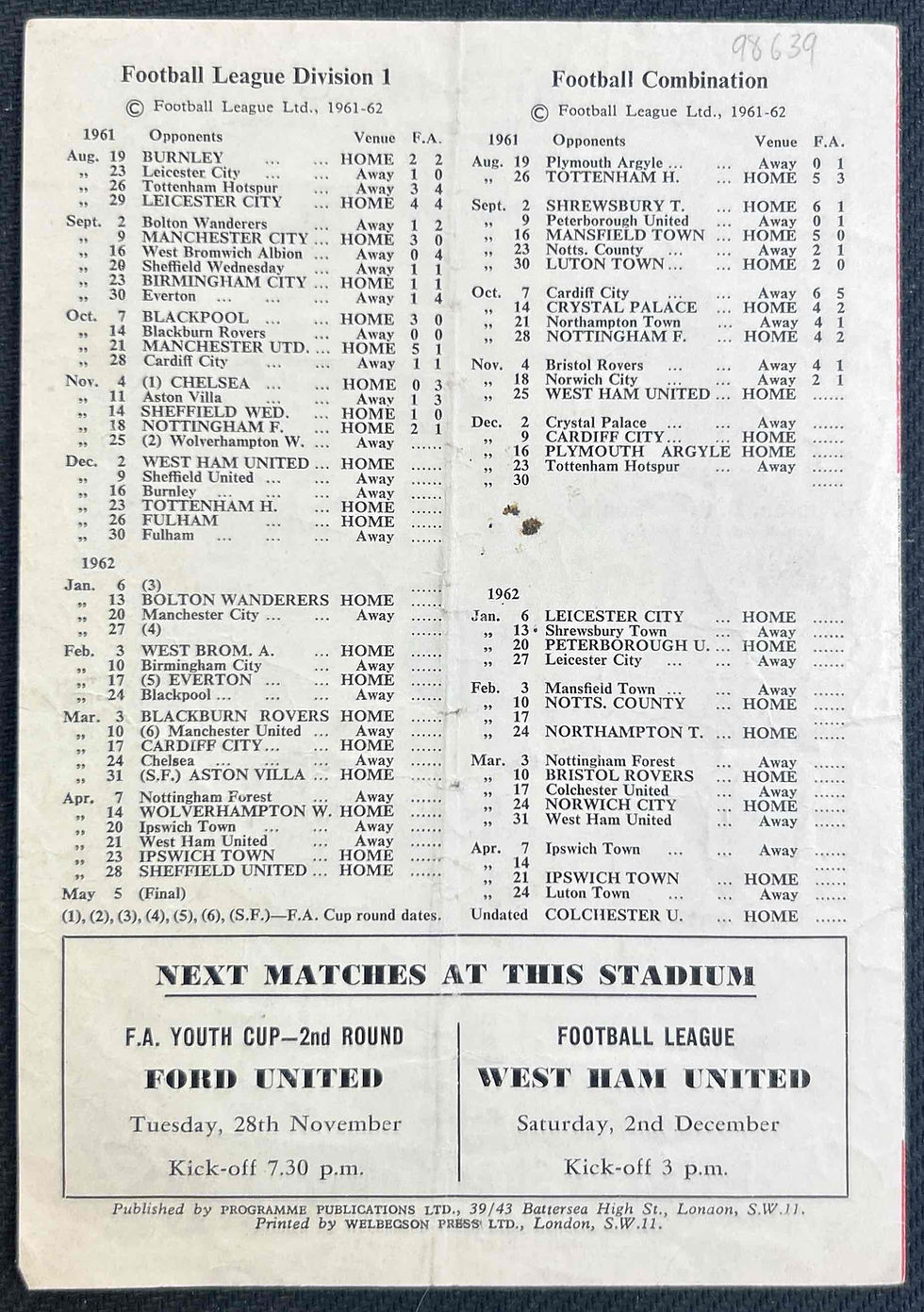 Thumbnail: 1961 Nov 25 Arsenal V West Ham