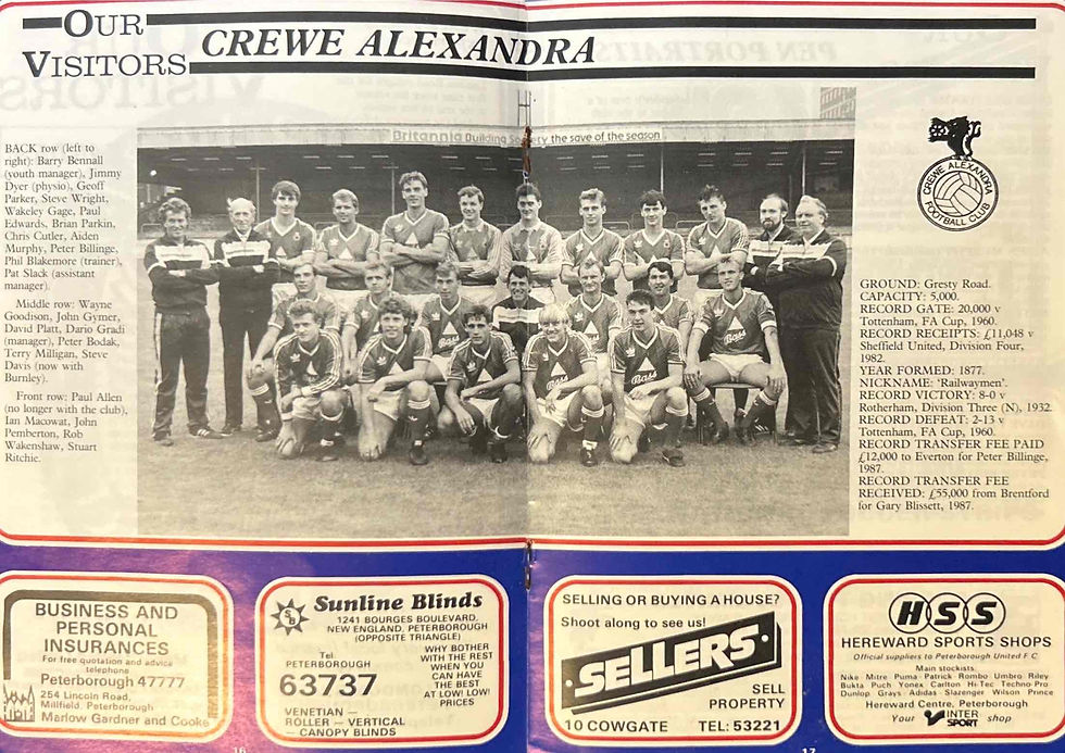 Thumbnail: 1987 Dec 18 Peterborough V Crewe Football Programme