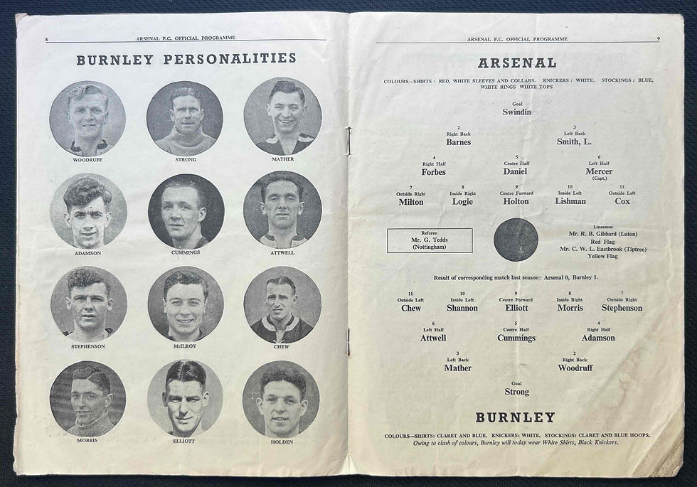 Thumbnail: 1951 Oct 13 Arsenal V Burnley