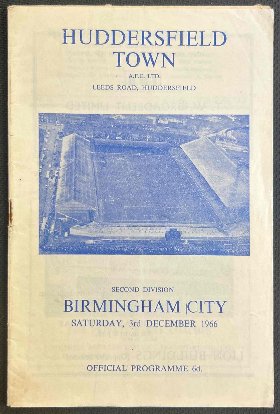 1966 Dec 3 Huddersfield V Birmingham
