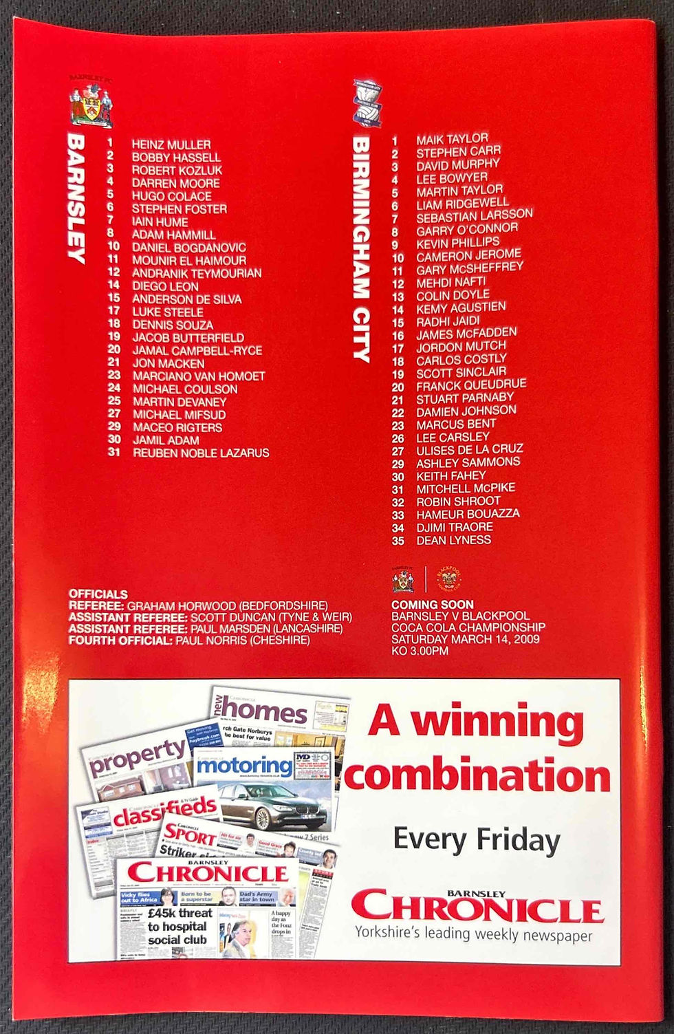 2009 Mar 10 Barnsley V Birmingham