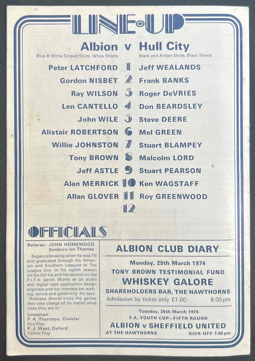 Thumbnail: 1974 Mar 19 West Brom V Hull