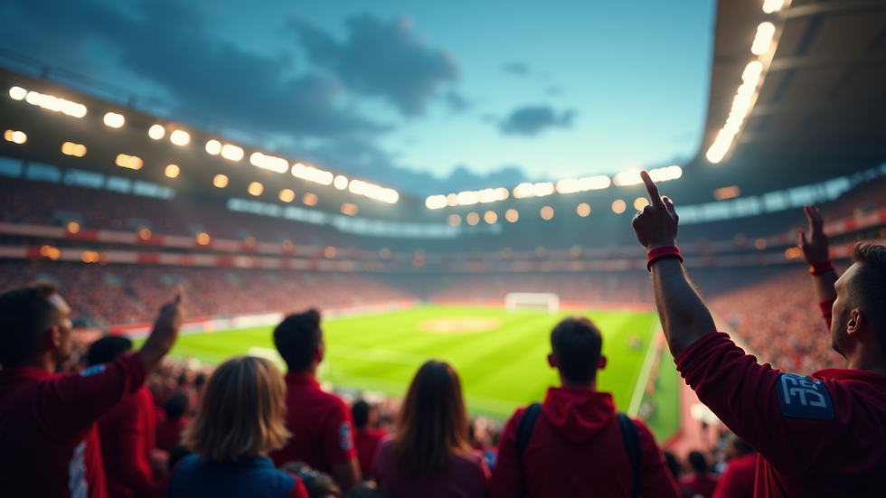 Eye-level view of a historic football stadium filled with enthusiastic fans