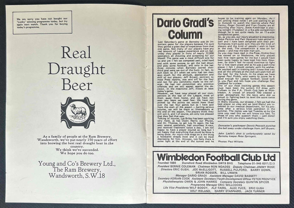 1978 Nov 11 Wimbledon V Stockport