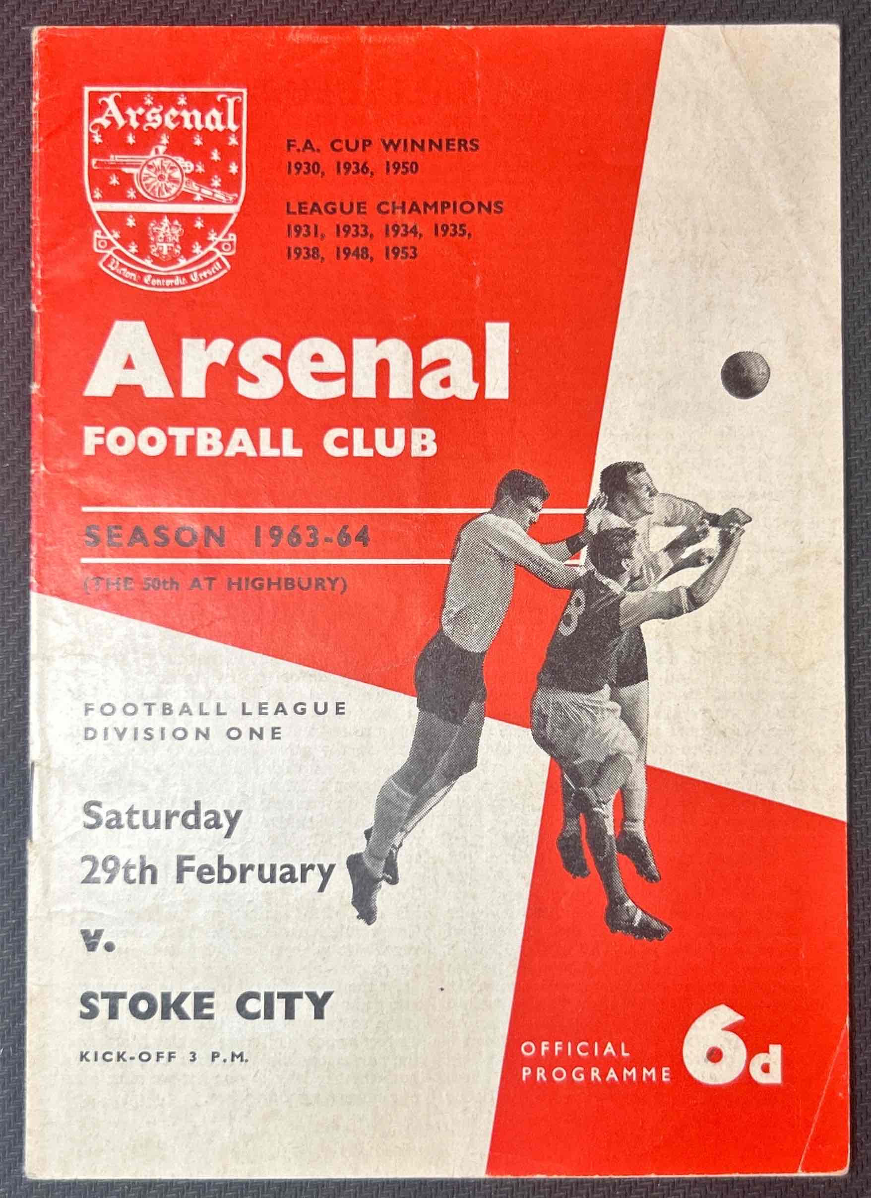 1964 Feb 29 Arsenal V Stoke