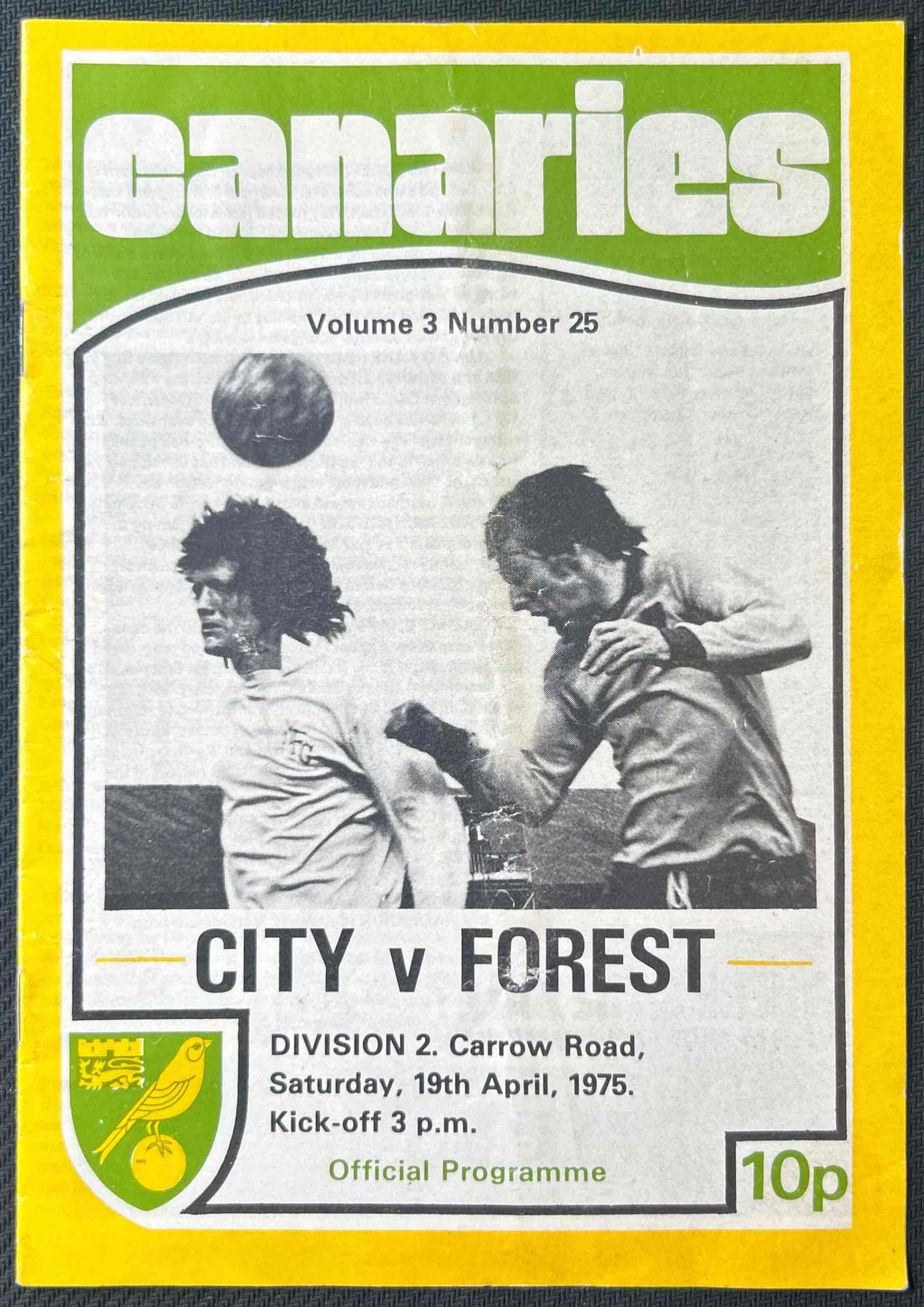 1975 Apr 19 Norwich V Nottingham Forest
