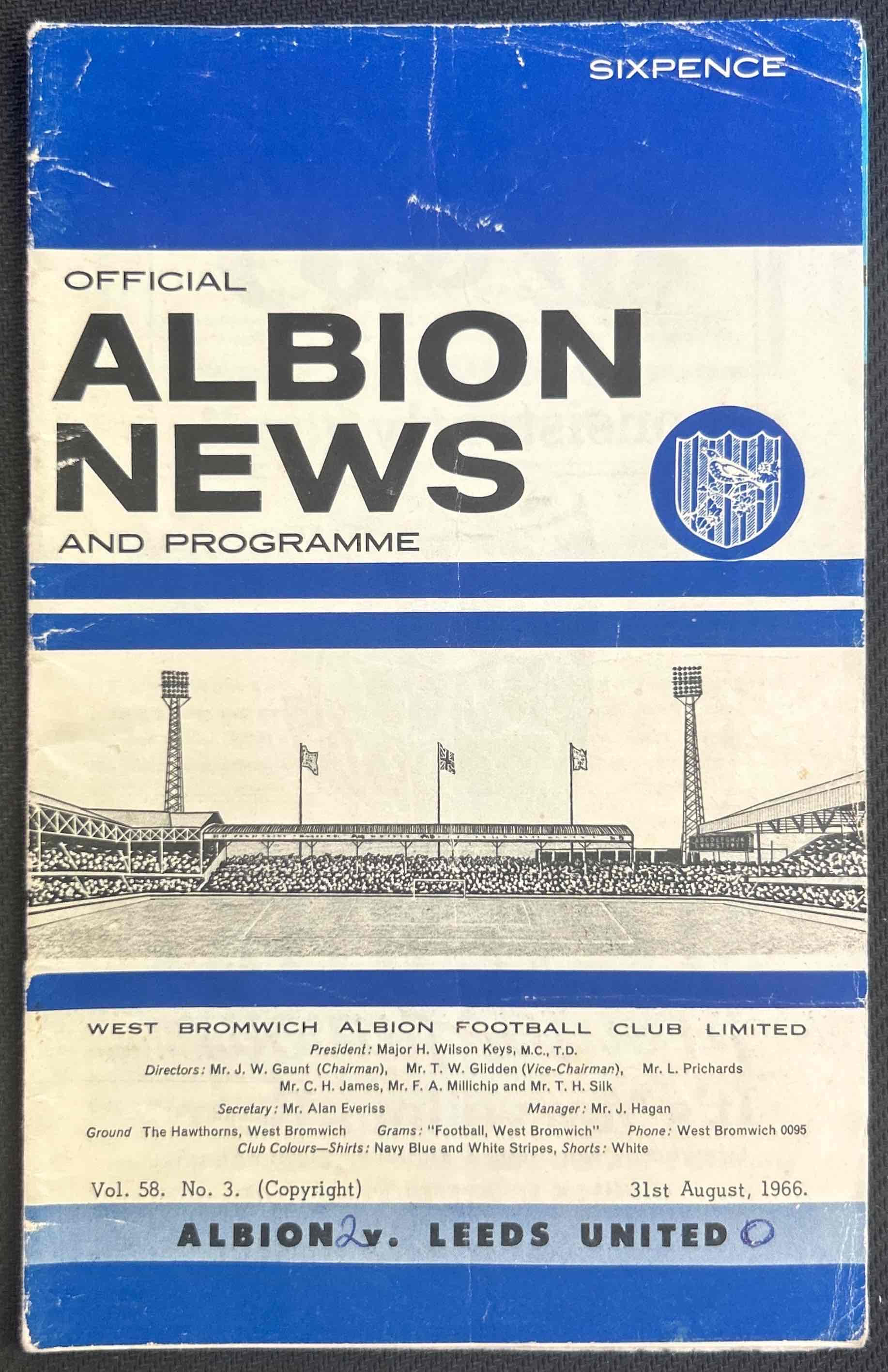 1966 Aug 31 West Brom V Leeds