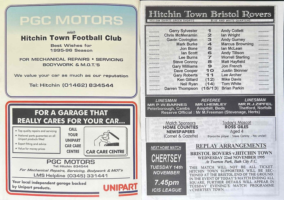 Thumbnail: Hitchin V Bristol Rovers