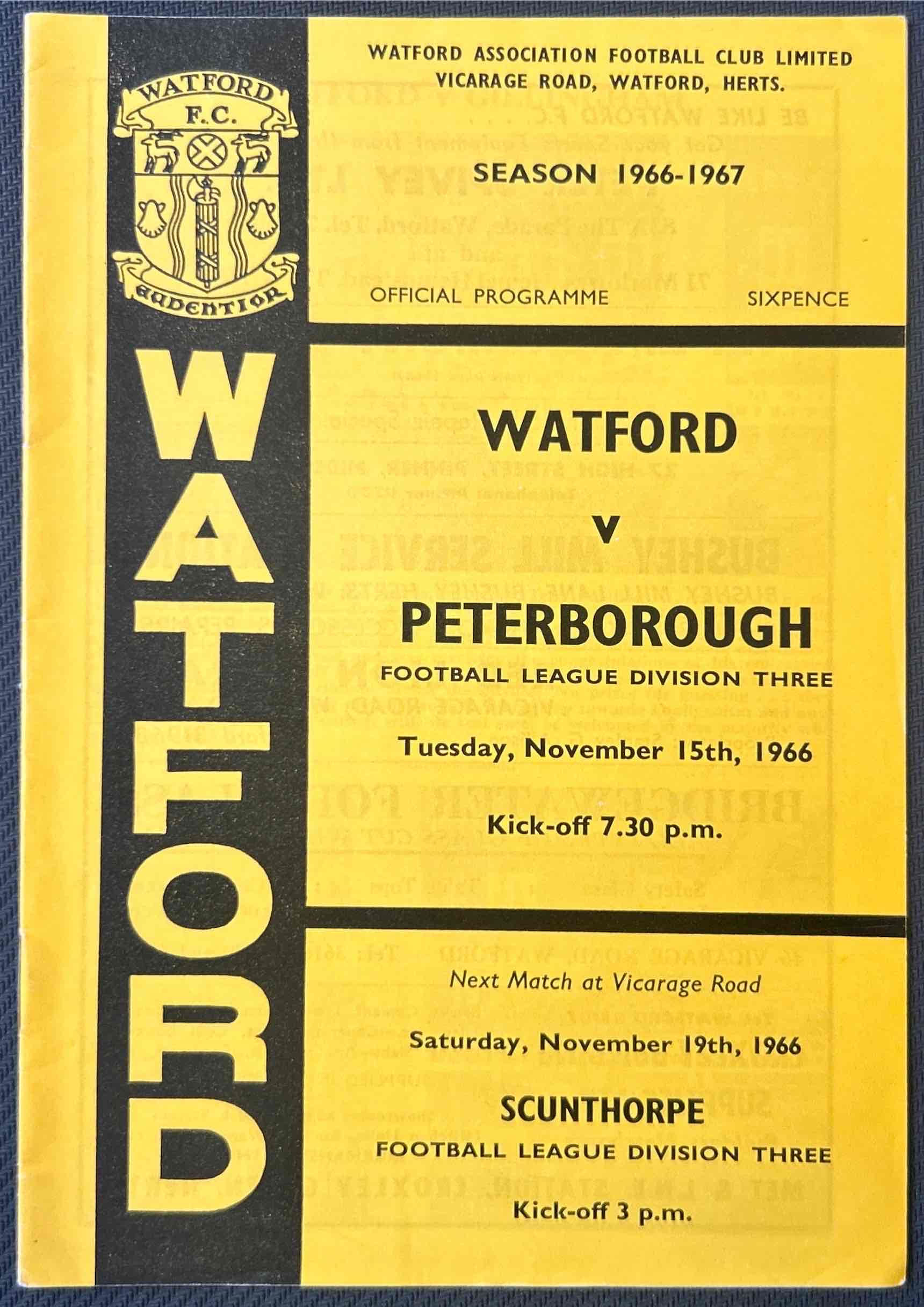 Watford Football Programmes