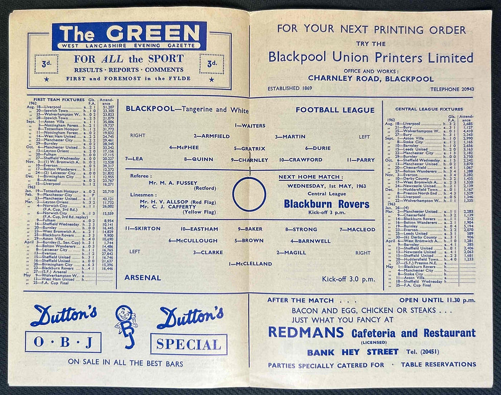 1963 Apr 27 Blackpool V Arsenal