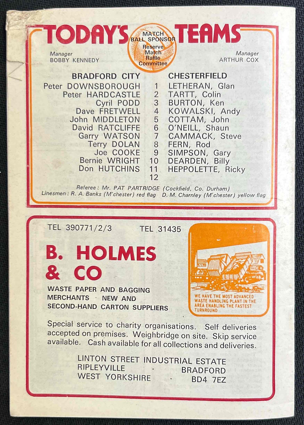 Thumbnail: Bradford Football Programme