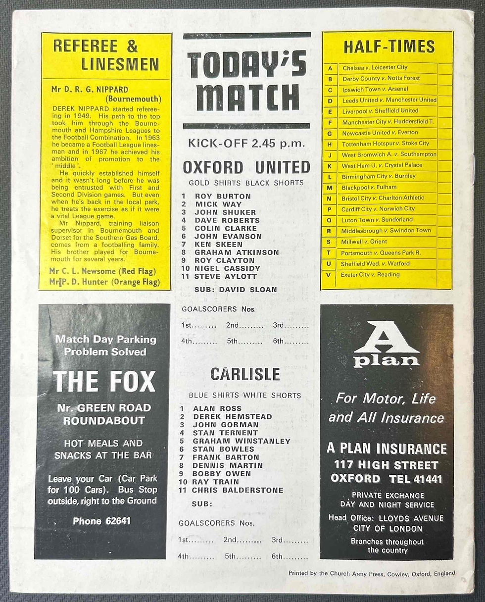 Thumbnail: 1972 Feb 19 Oxford V Carlisle
