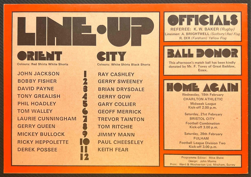 Thumbnail: Leyton Orient Football Programmes