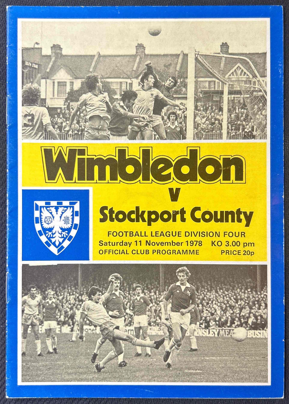 1978 Nov 11 Wimbledon V Stockport