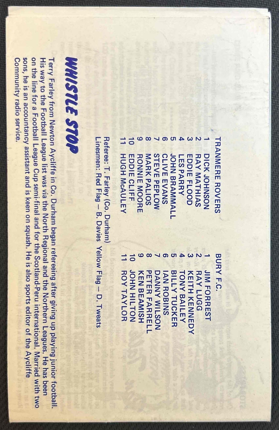 Thumbnail: Tranmere Football Programme