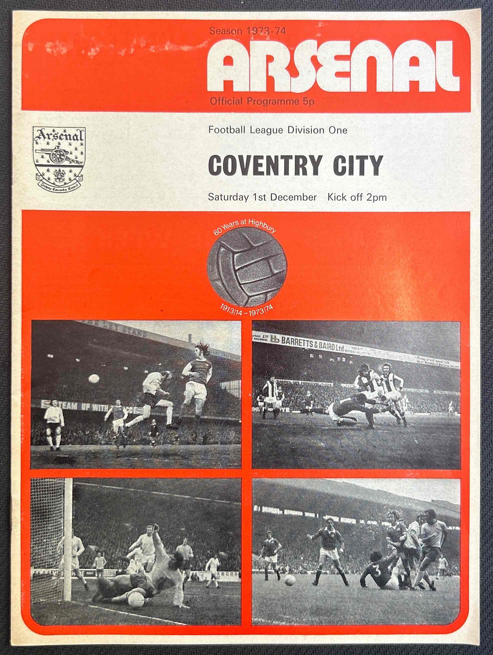 1973 Dec 1 Arsenal V Coventry