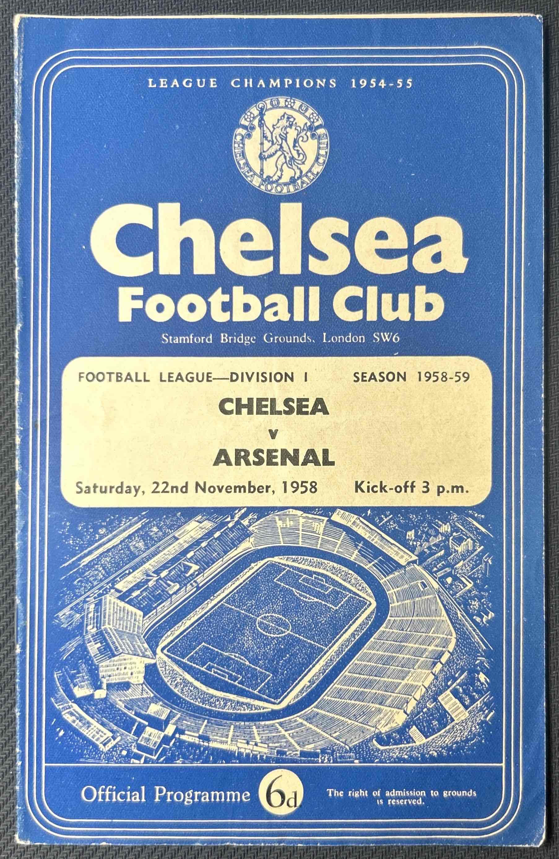 1958 Nov 22 Chelsea V Arsenal