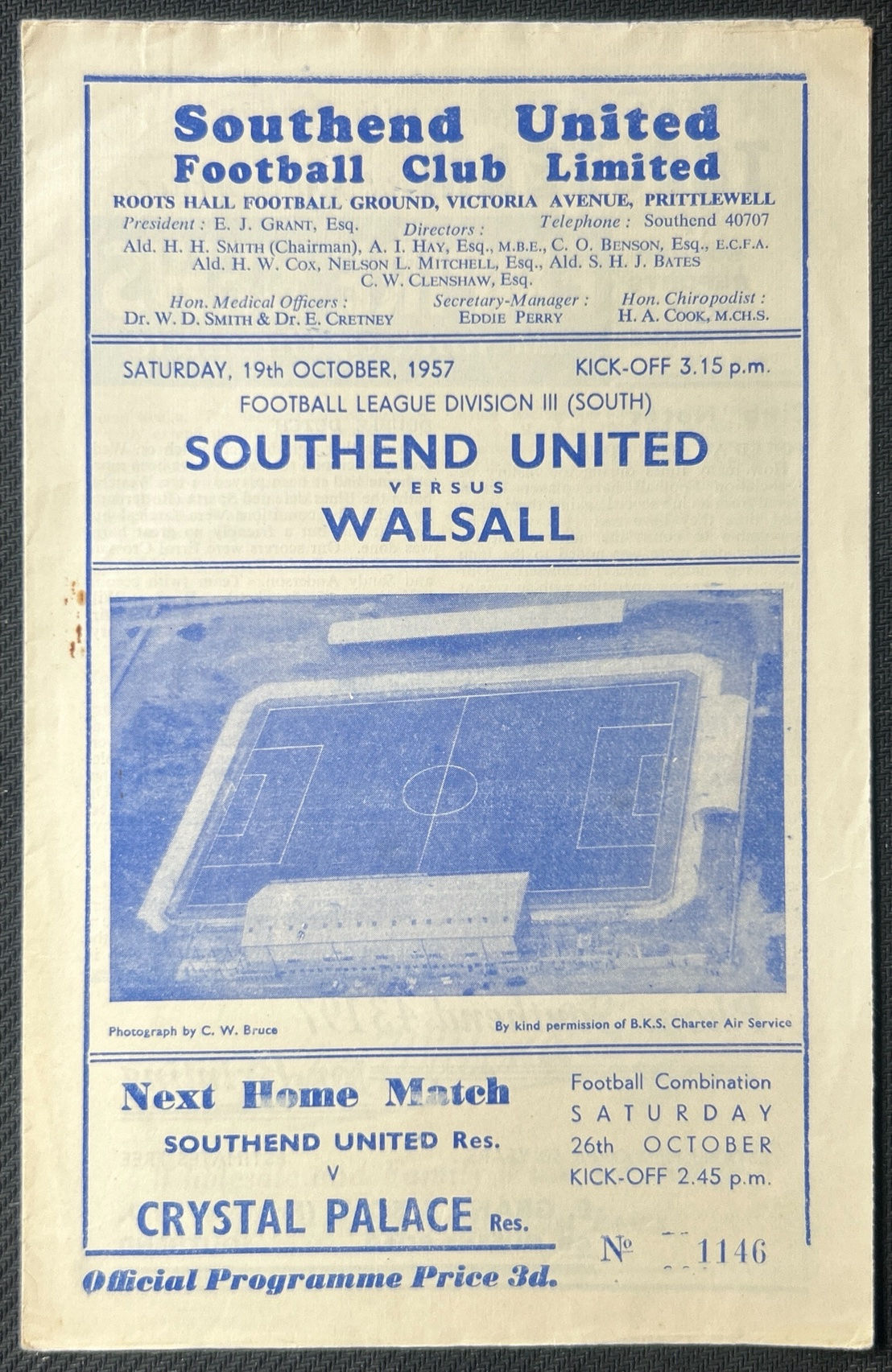 1957 Oct 19 Southend V Walsall