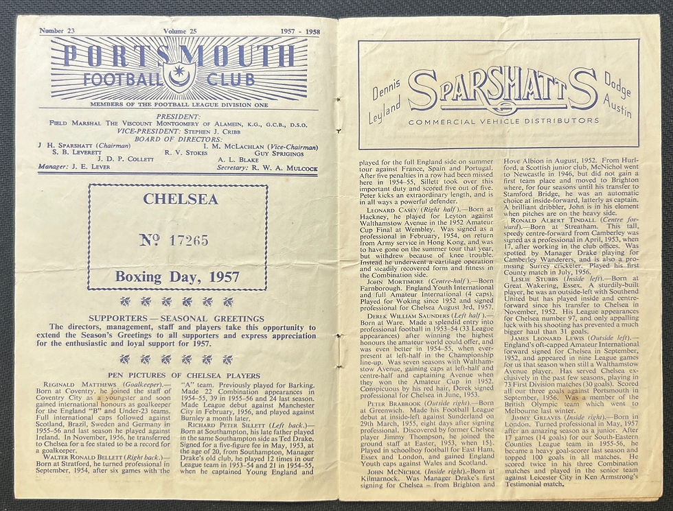 1957 Dec 26 Portsmouth V Chelsea