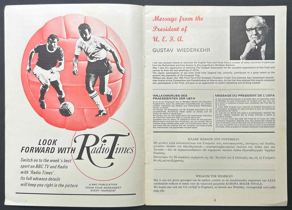 1971 June 2 Ajax V Panathinaikos