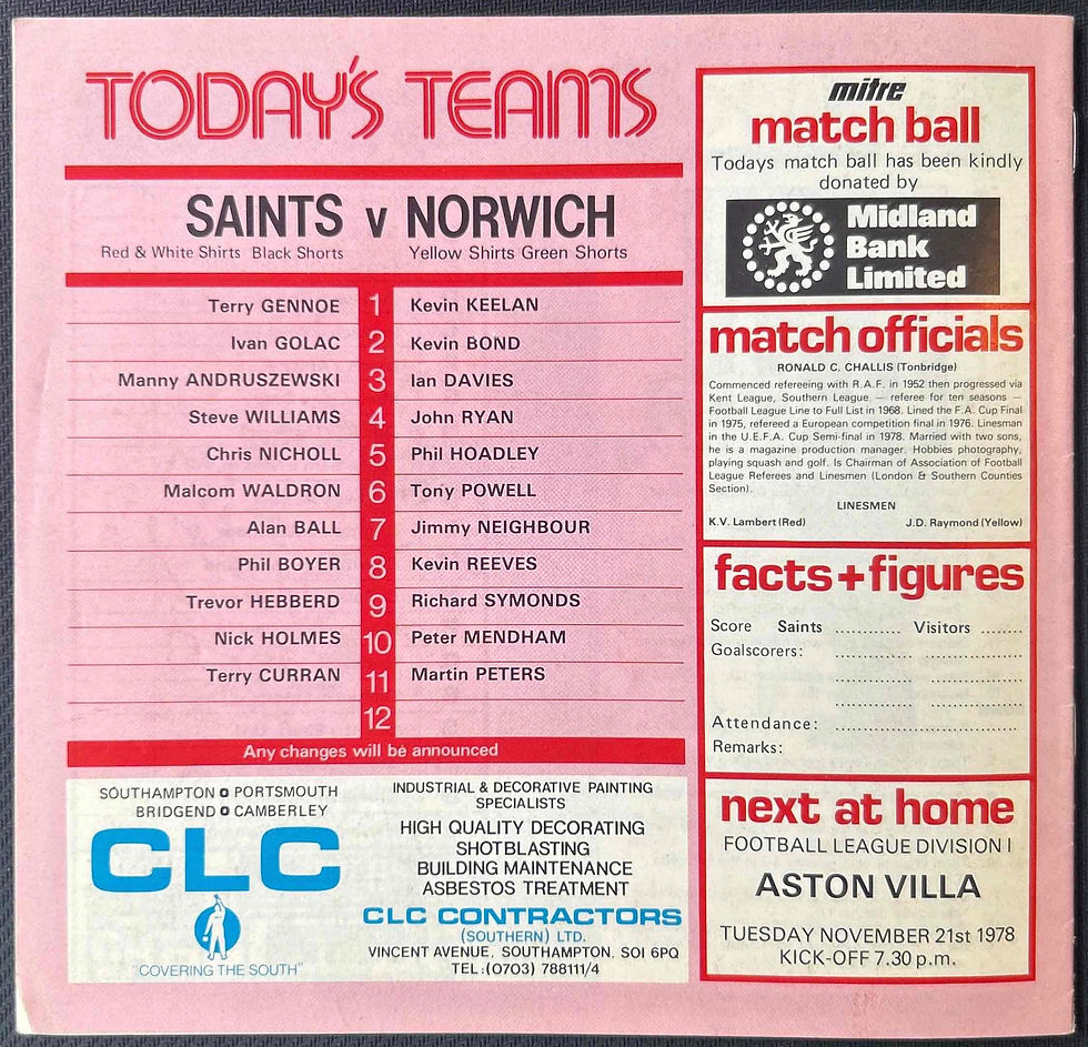 Thumbnail: Southampton V Norwich