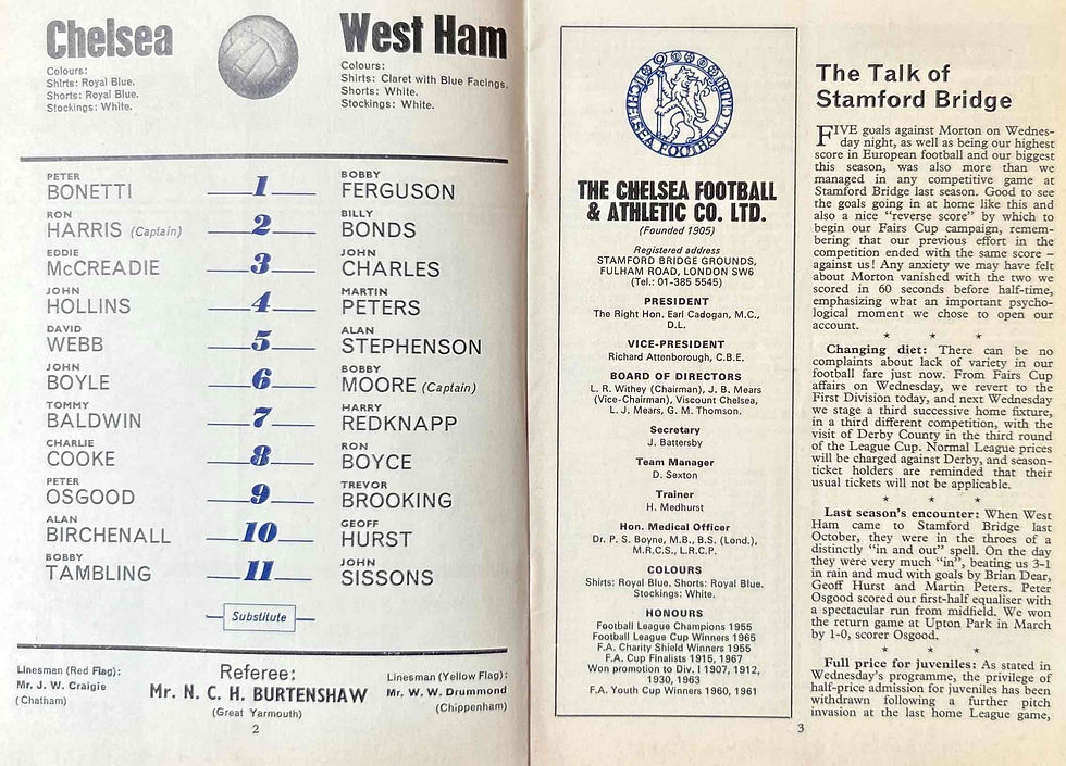 Thumbnail: 1968 Sep 21 Chelsea V West Ham