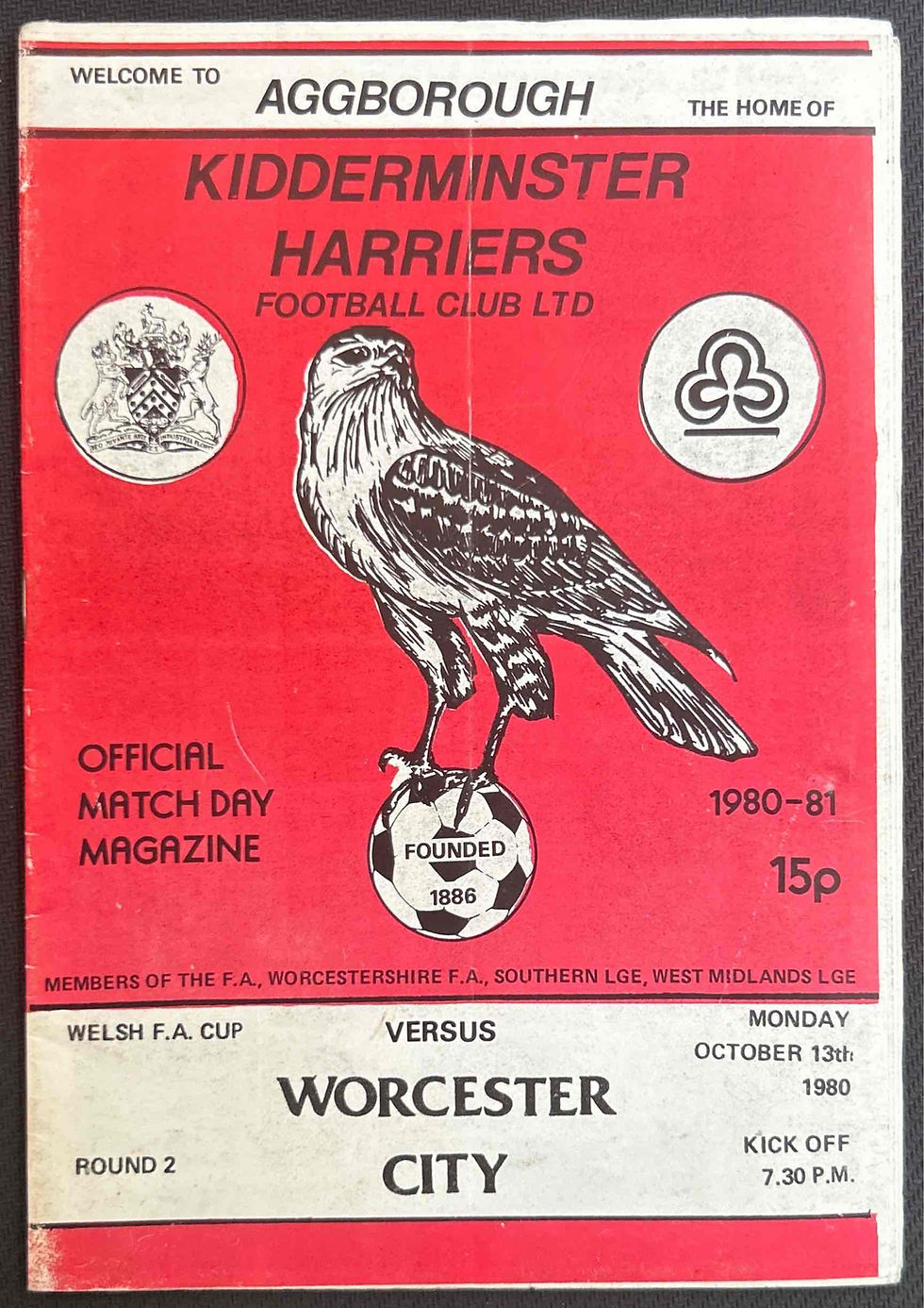 Kidderminster V Worcester Football Programme