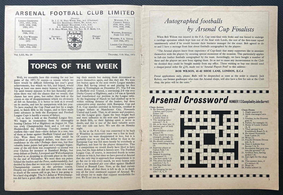 Thumbnail: 1972 May 11 Arsenal V Tottenham
