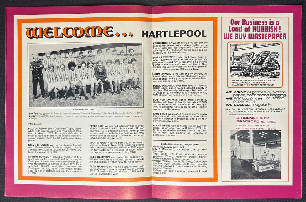 1979 Dec 21 Bradford City V Hartlepool