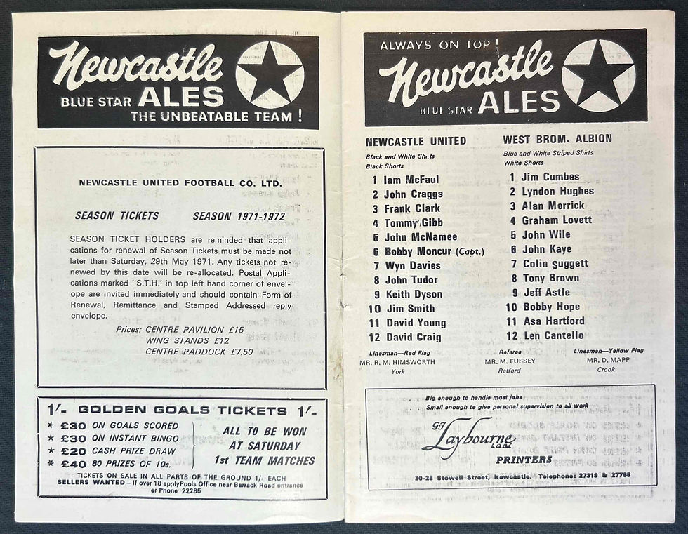 1971 Apr 28 Newcastle V West Brom