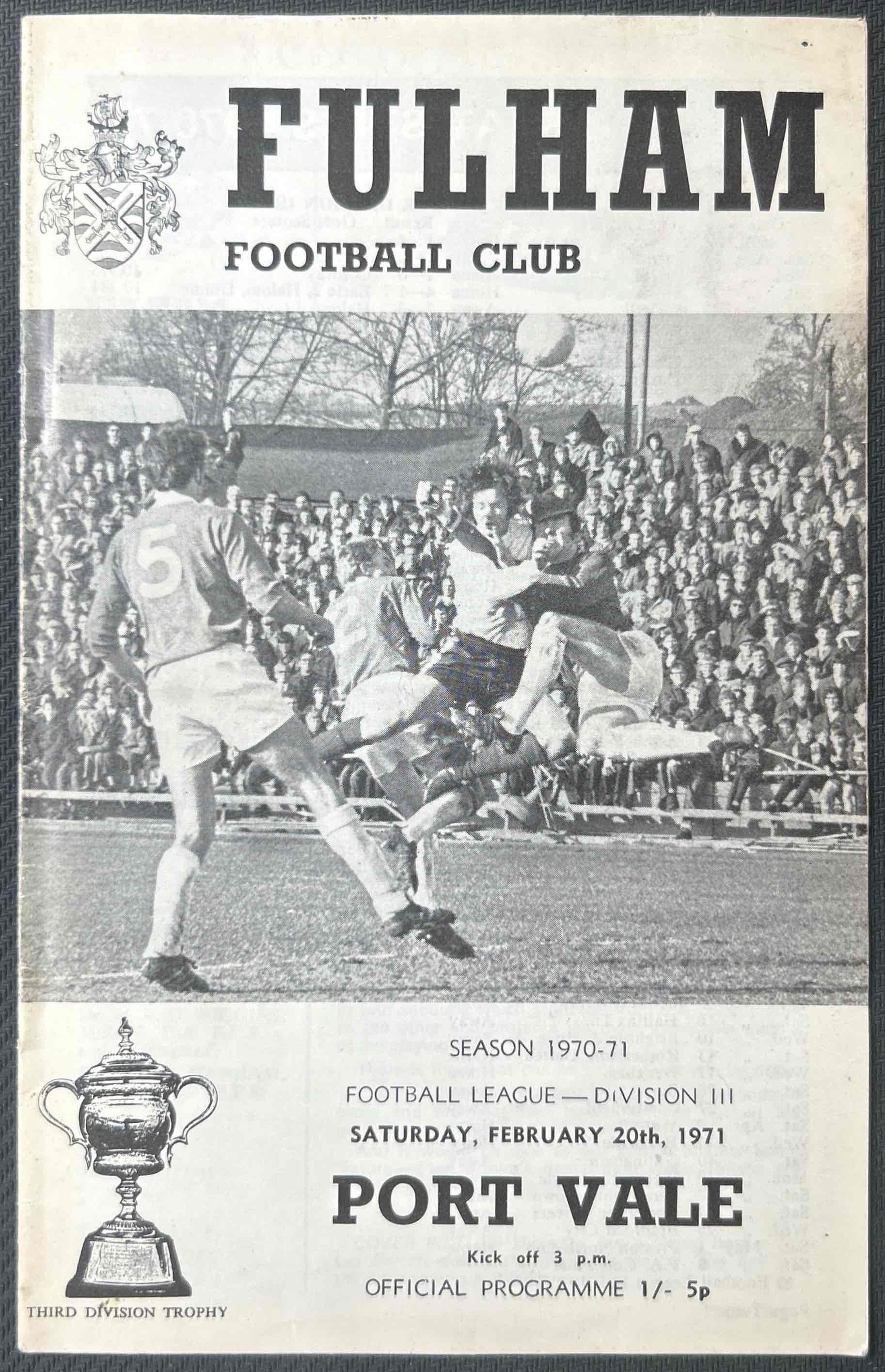 1971 Feb 20 Fulham V Port Vale
