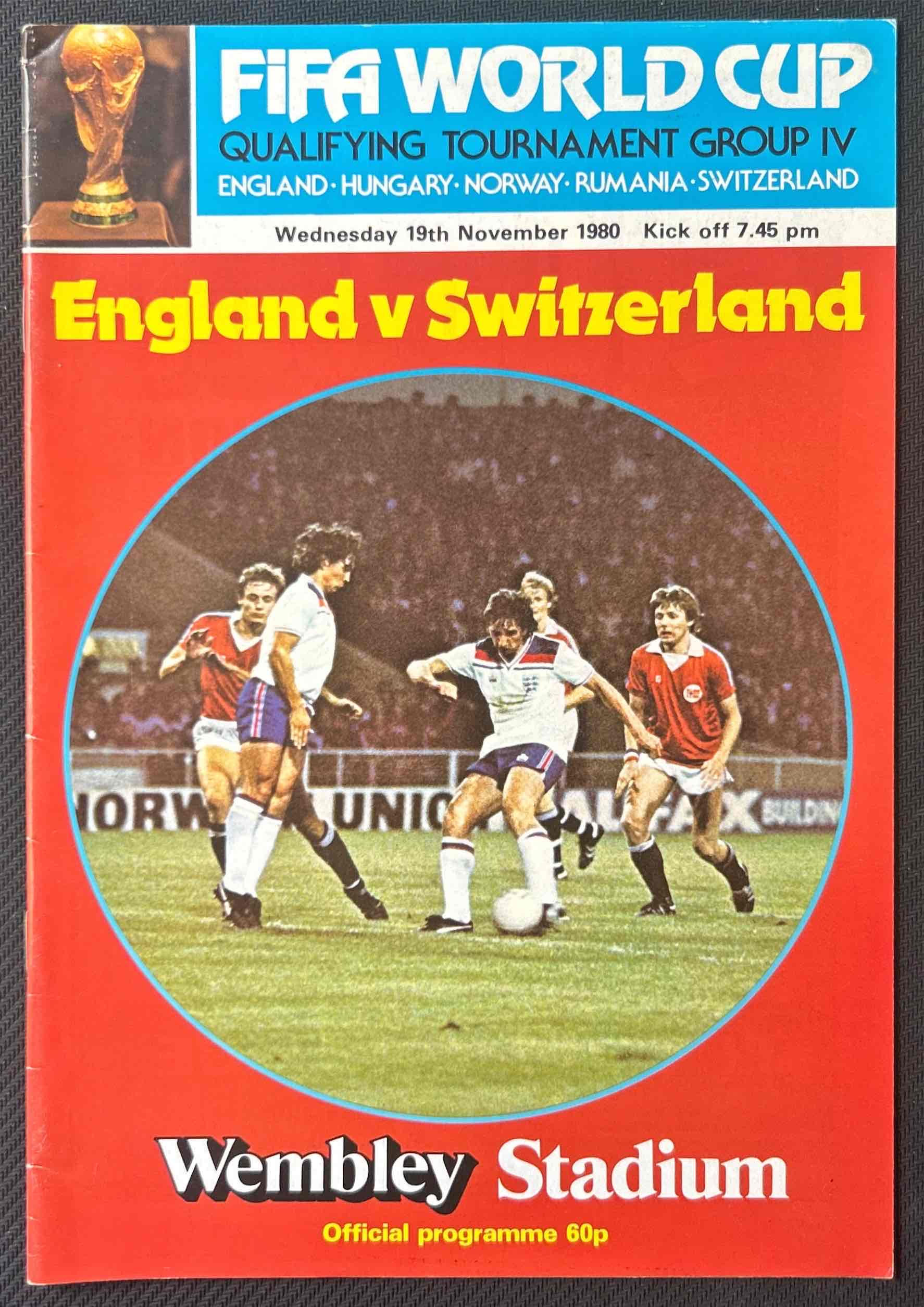 England Football Programmes